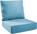 6" Thick Outdoor Chair Cushions - 22"* 24" Patio Furniture Cushions with Water Resistant & Removable Cover, 28D High Density Sponge Patio Cushion for Outdoor Furniture Couch Chair Light Blue