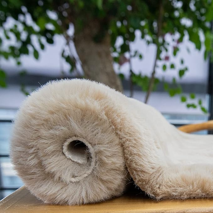 Camel Shaggy Washable Rug 2x10 Runner Rug for Living Room Plush Faux Rabbit Fluffy Fur Rugs for Hallway Nursery Rugs Home Décor