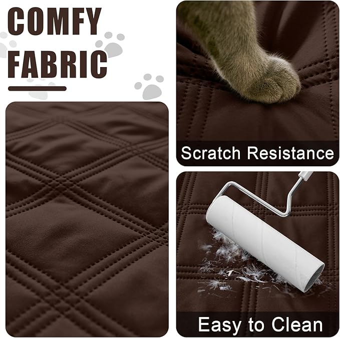 Smiry Waterproof Dog Bed Cover Blanket 30x70, Soft Reversible Pet Blanket, Washable Leakproof Cats Dogs Couch Cover for Sofa, Couch, Furniture, Lattice, Chocolate/Dark Grey