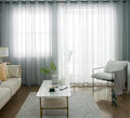 PI Grey Sheer Curtains with Grommet,Transparent Sheer Voile Window Draperies for Indoors/Bedroom 2 Panels (W52 X L108, Blue Grey)