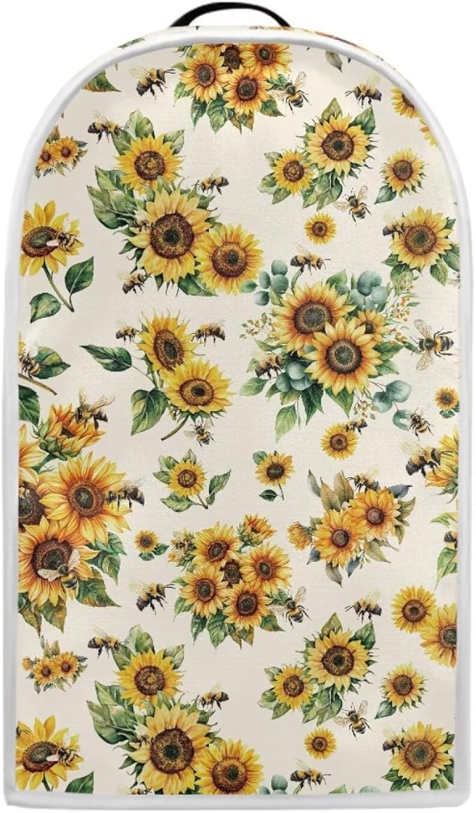 Talayituse Sunflower Bee Print Blender Dust Cover, Fingerprint Protection Cover for Stand Mixer or Coffee Machine, Home Kitchen Appliance Covers for Stain Dust Resistant Supplies