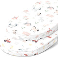 Bassinet Fitted Sheets Compatible with SNOO Happiest Baby Oval Bassinet – Snuggly Soft 100% Jersey Cotton – Farm Animals – 2 Pack