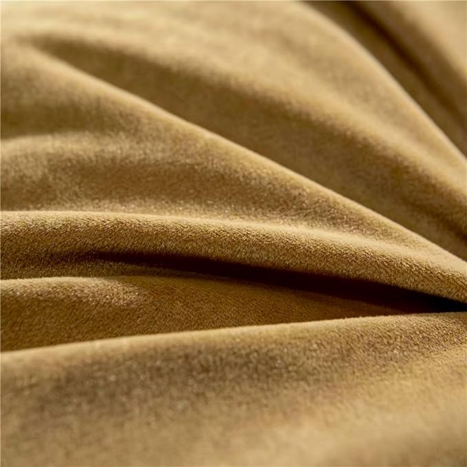 Triangular Reading Bed Rest Pillow Large Bolster Cushion Headboard Backrest Wedge Pillow with Removable Cover and Two Large Side Pockets (Golden Brown, 47 x 8 x 20 inches)