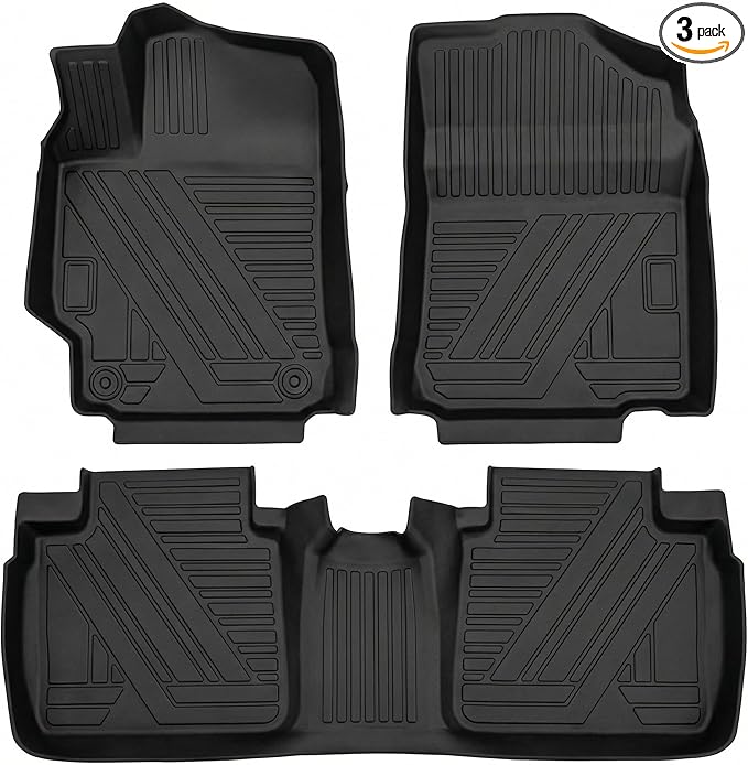 Aiqiying Floor Mats Compatible with Toyota Camry 2012-2017,All Weather Carpet Protector 3D Waterproof Durable Odorless Custom-Fit for 2007-2011 Camry Floor Liner Full Set TPE Car Liners