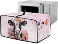 Air Fryer Toaster Oven Dust Cover Washable Fabric Convection Oven Protector with Storage Pockets, M, 16.5 x 20.5 x 10 Inches, Cow Pink Flower Pattern