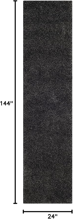 SAFAVIEH Milan Shag Collection Runner Rug - 2' x 12', Dark Grey, Solid Design, Non-Shedding & Easy Care, 2-inch Thick Ideal for High Traffic Areas in Living Room, Bedroom (SG180-8484)