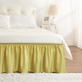 RIMELA Bed Skirt Queen Size Champagne Green 15 Inch Drop, Wrap Around Elastic Bedskirt, Dust Ruffle for Adjustable Bed Base Soft Durable Fabric Machine Washable Easy to Install Bed Skirts