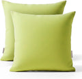 Haven & Glow Decorative Throw Pillow Cover – Square Cushion Case with Zipper | Modern Sofa, Couch & Bed Accent Pillow Covers for Living Room, Bedroom & Home Decor | 24 x 24 Inch – Green – Pack of 2