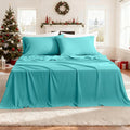 Silky Soft Queen Size Sheet Set - Luxury 4 Piece Breathable Cooling Sheets for Queen Size Bed, 16" Deep Pocket Easy Care Wrinkle Free Bedding Sheet and Pillowcase Set, Turquoise