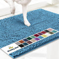 Muddy Mat® Original Dog Door Mat for Muddy Paws, Super Absorbent Microfiber, Non-Slip Washable Pet Rug, Quick Dry Chenille Entryway Carpet, Machine Washable Indoor Outdoor mat, Sky Blue 48"x60"