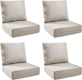 Outdoor Cushion Set for Furniture Patio Furniture, UV Resistant, Water Resistant - 6 Inch Thick Foam Garden Cushions– 24x24 Inch Patio Seat Covers for Chair/Sofa/Couch | Beige | 4-Pack |