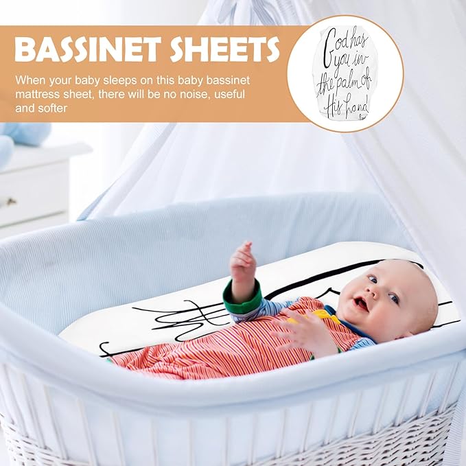 Knitted Bassinet Sheet Fitted Elastic Cradle Mattress Sheet Breathable Comfortable Nursery Bedding for Boys