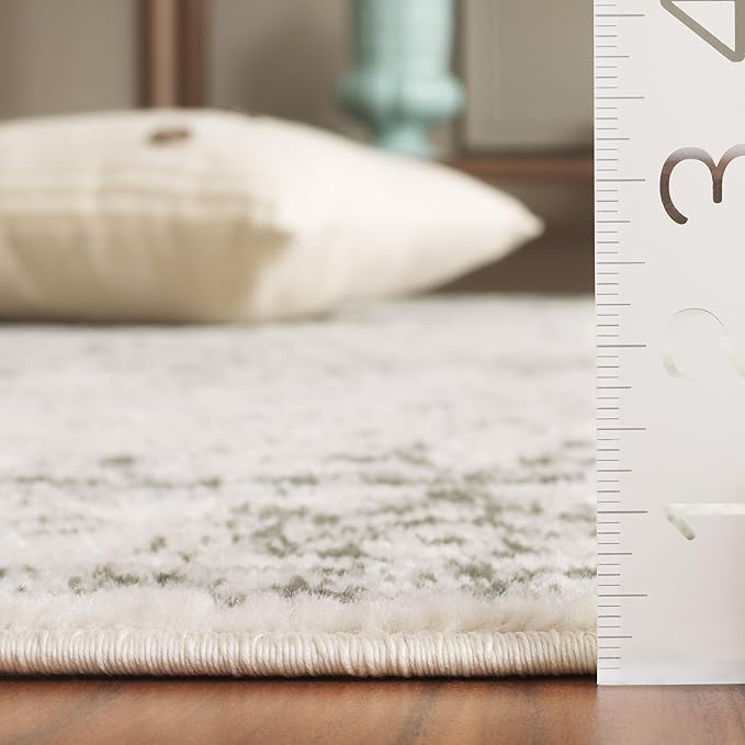 SAFAVIEH Area Rug 8x10 - Adirondack Collection - Large - Ivory & Dark Green, Distressed Vintage Floral Design, Non-Shedding & Easy to Clean, Ideal for Living Room, Bedroom, Dining Space (ADR109X)