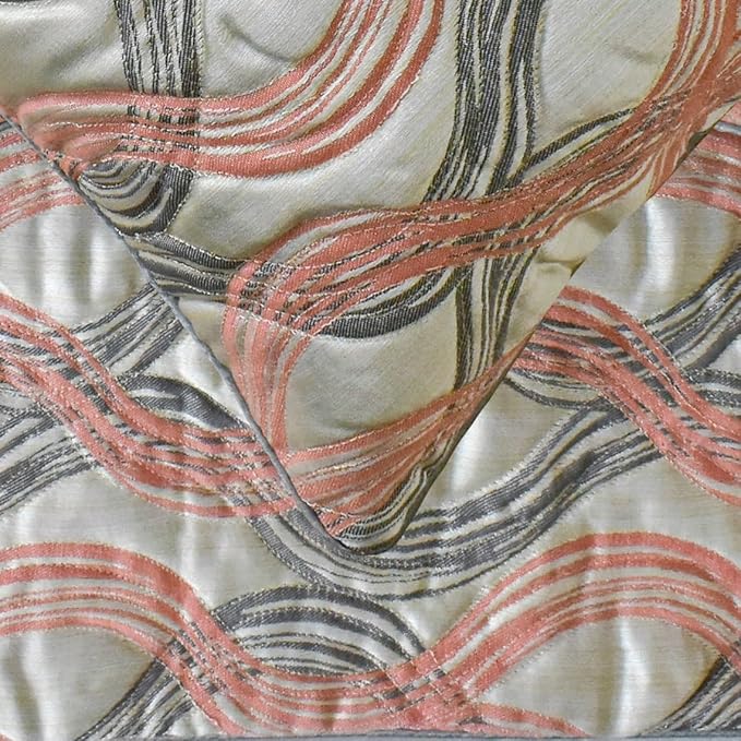 The HomeCentric King/Queen/Twin Orange Designer Full 68"x18" Bed Runner Without Pillow Cover, Swirls & Quilted Bed Scarf on Jacquard Fabric - Orange Twirls