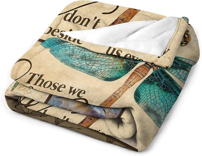 Dragonfly Print Blanket Dragonflies Memorial Throw Blankets Gifts for Couch Sofa Bed Stuff Decor Lightweight Soft Cozy Plush Warm Flannel for Lover Men Women Adults 40"x50"