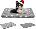 EMPSIGN Dog Crate Pad - Reversible Kennel Mat (Cool & Warm), Machine Washable, Cozy Star Pattern Sleeping Pad for Small Medium Large Dogs, All-Season Pet Bed, Suitable for 24"x18" Dog Crate, Grey