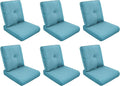 Patio Cushions for Outdoor Furniture - 22" x 25" x 4" UV Resistant Thick Foam Cushions Water Resistant Replacement Cushion for Outdoor Patio Furniture Chair/Sofa/Couch | Light Blue | 6-Pack |