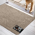 GORILLA GRIP SOAKSTOPPER Dog Door Mat, 70x24 Machine Washable Rug Absorbent Doormat Captures Moisture Mud Dirt, Quick Dry Soft Chenille Entryway Rugs Indoor Entrance Mats for Dog Paws, Beige