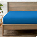 Bare Home Fitted Bottom Sheet Queen - Premium 1800 Microfiber - Ultra-Soft Wrinkle Free - Deep Pocket - Fitted Sheet (Queen, Medium Blue)