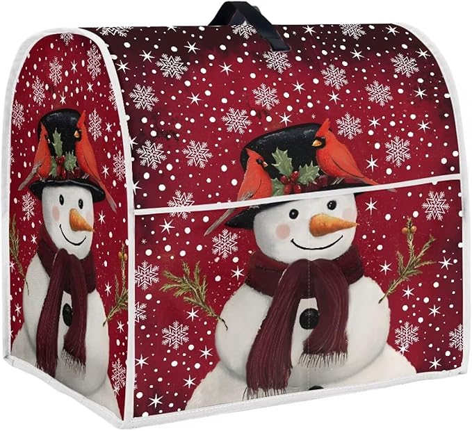 Christmas Mixer Cover for Kitchen Aid 6-8 Qt Mixer, Snowman Small Appliance Dust Covers Universal for Air Fryers, Coffee Makers, Kitchen Decor Gift for Christmas