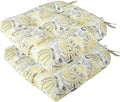 FUNHOME Outdoor Chair Cushions 19 x19 Inch,Water Resistant Tufted Seat Cushions 19",Reversible,Weather Resistant,Rounded Back Wicker Chair Cushion for Patio Garden Furniture(Yellow Flower)