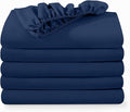 Bare Home 5-Pack Fitted Bottom Sheets Twin - Premium 1800 Ultra-Soft Wrinkle Resistant Microfiber - Deep Pocket (Twin, Dark Blue)