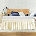 Twin Bed Skirt, Elastic Wrap Around Bed Skirt Twin Size, Bed Skirts for Adjustable Bed, Easy Fit with 14" Drop Length Tailored Drop Dust Ruffle (Light Yellow)