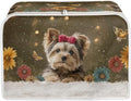 Yorkshire Terrier Printed Toaster Oven Cover 2 Slice Daisy Printed Bread Maker Cover Dustproof Kitchen Small Appliance, Toaster Covers Dust and Fingerprint Protection, Bronze