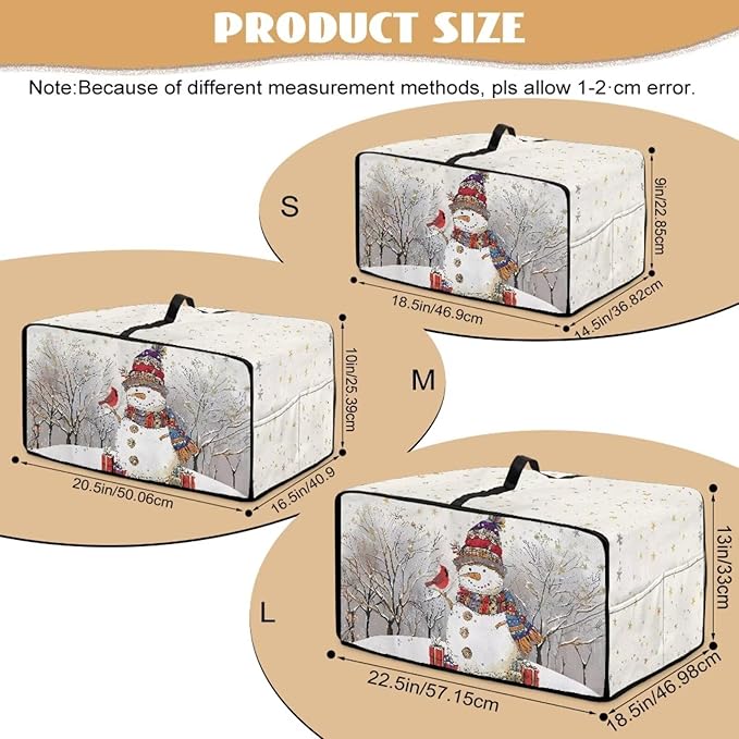 Christmas Air Fryer Toaster Oven Dust Cover Dustproof Convection Oven Cover with Pockets for Small Kitchen Appliances, S, 14.5 x 18.5 x 9 Inches, Snowman Cardinal Bird Tree Star White