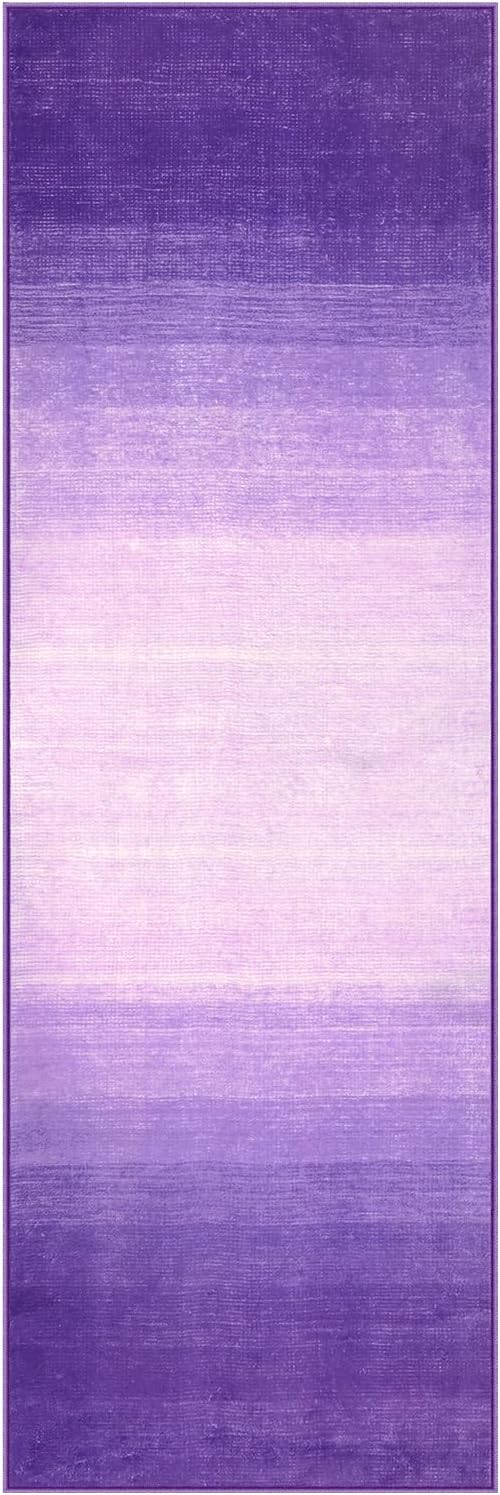 Wonnitar Washable Purple 2x6 Runner Rug, Non-Skid Modern Ombre Bathroom Runner, Non-Shedding Soft Low Pile Laundry Room Rug Contemporary Carpet Runner for Bath Kitchen Hallway (Purple, 2'x6')