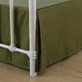Bed Skirt King Size, Pleated Waffle Weave Bed Skirt with Split Corners, Tailored Dust Ruffle 14 Inch Drop Easy Fit, Machine Washable (Green, King - 14" Drop)
