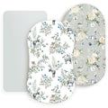 Stretchy Ultra Soft Fitted Bassinet Sheet Set 3 Pack, Universal Fit for Bassinets Baby Cradle Moses Basket Oval Rectangle Mattress Safe and Snug, Stylish Print