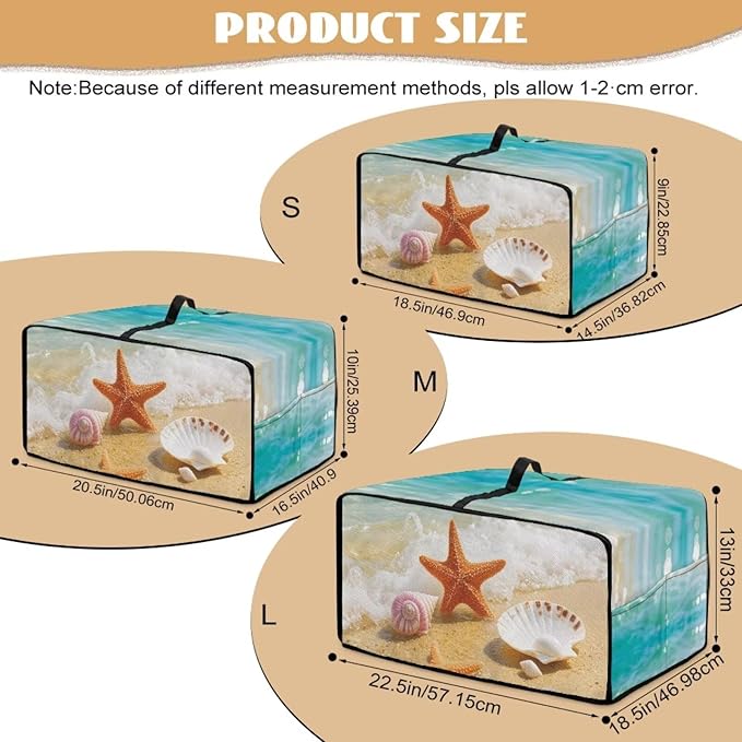 Air Fryer Toaster Oven Dust Cover Countertop Microwave Dust Cover Protector, Compatible with Convection Oven, L, 18.5 x 22.5 x 13 Inches, Beach Starfish Sea Shell