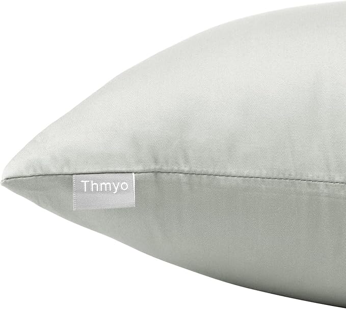 4-Pack 100% Cotton Comfortable Solid Decorative Throw Pillow Case,Thmyo Square Cushion Cover Pillowcase Sublimation Blank Pillow Covers DIY Throw Pillowcase for Sofa Bedroom(16x16 inch/ 40x40cm,Grey)