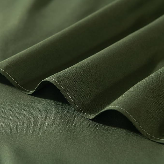 TSUTOMI Green Bed Skirt Twin Size Ruffled Bed Skirt with Split Corners, Twin Bed Skirt 12 Inch Drop, Twin Size Bed Skirt Green for Ruffled Bed Skirt with Split Corners, Bed Skirt Twin Size