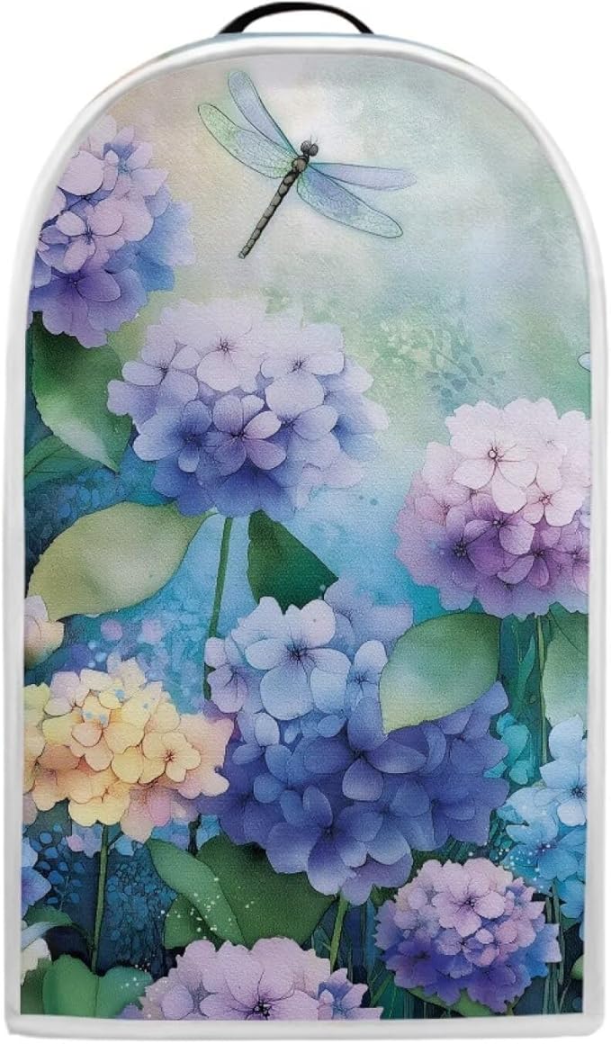 Talayituse Dragonfly Hydrangea Print Blender Dust Cover, Fingerprint Protection Cover for Stand Mixer or Coffee Machine, Home Kitchen Appliance Covers for Stain Dust Resistant Supplies