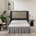 Grey Bed Skirt King Size Ruffled Bed Skirt with Split Corners, 16 Inch Drop Dust Ruffle Bed Skirts with Platform, Grey