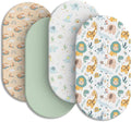 Baby Bassinet Sheets for Baby Boy Girls,4-Pack Fitted Bassinet Sheets Set Compatible with Halo Bassinest Swivel Sleeper,Baby Delight,Angelbliss,32"X16" (Animal World)