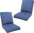 Outdoor Chair Cushions- 22 X 25 Inch High Density Sponge Patio Cushions Deep Seat Patio Furniture Cushions for Chair Sofa Couch-Blue/4 Piece