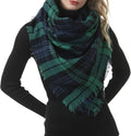 American Trends Women's Cozy Warm Winter Fall Blanket Scarf Stylish Soft Chunky Checked Giant Scarves Shawls