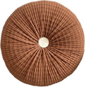 Round Throw Pillow, 15" Velvet Decorative Pleated Pumpkin Round Pillow Cushion Floor Pillows for Sofa Couch Bed Chair Living Room Floor Car Decorations, Brown