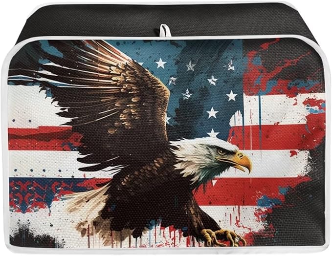 ZFRXIGN Bald Eagle Toaster Cover 2 Slice Wide Slot Small Appliance Covers Kitchen Decor Accessories Toaster Oven Cover Bread Maker Cover American Flag Patiotic Decor