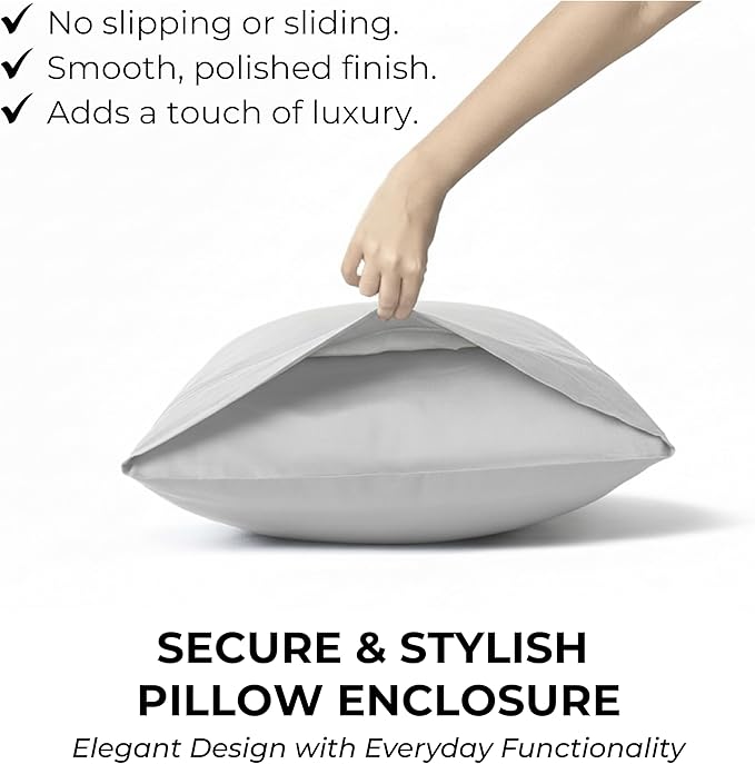 100% Natural Cotton Bed Sheets | 500 TC Single-Ply Sateen Weave King Size Sheets Set | Breathable & Hypoallergenic Solid 4-Piece Bedding with Deep Pocket Fitted, Flat, Pillowcase | Grey