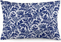 Thistle Damask Navy Blue and White William Morris Throw Pillow Covers 12x20 Inch Aesthetic Pillow Velvet Decorative Pillowcase Home Decor Living Room Cushion Case for Bed Sofa Couch