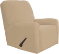 Easy-Going Recliner Stretch Sofa Slipcover Sofa Cover 4-Pieces Furniture Protector Couch Soft with Elastic Bottom,Polyester Spandex Jacquard Fabric Small Checks(Recliner,Sand)