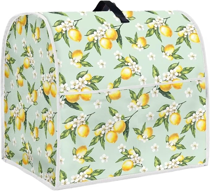 Lemon Mixer Cover for Kitchen Aid 4.5-5 Quart Stand Mixers, Universal Kitchen Appliance Dust Cover Washable Dustproof Cloth Cover with Pocket for Kitchenware Gift for Holiday