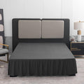 Black Bed Skirt Full Size Ruffled Bed Skirt with Split Corners, Full Bed Skirt 14 Inch Drop, Full Size Bed Skirt Black for Ruffled Bed Skirt with Split Corners, Bed Skirt Full Size