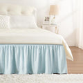 RIMELA Grayish Blue Bed Skirt King Size 18 Inch Drop, Wrap Around Elastic Bedskirt, Dust Ruffle for Adjustable Bed Base Machine Washable Easy to Install Bed Skirts