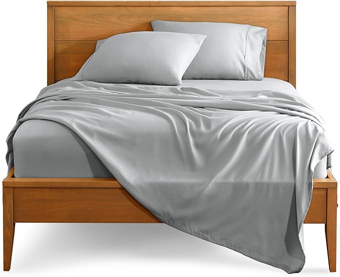 Bare Home California King Sheet Set - 1800 Ultra-Soft Microfiber Cal King Bed Sheets - Double Brushed - Deep Pockets - Easy Fit - 4 Piece Set - Bed Sheets (Cal King, French Grey)