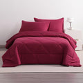 5-Piece Twin Comforter Set with Sheets – Soft and Breathable All-Season Twin Bed in a Bag, Down Alternative Comforter Set for Kids or Teens, Red